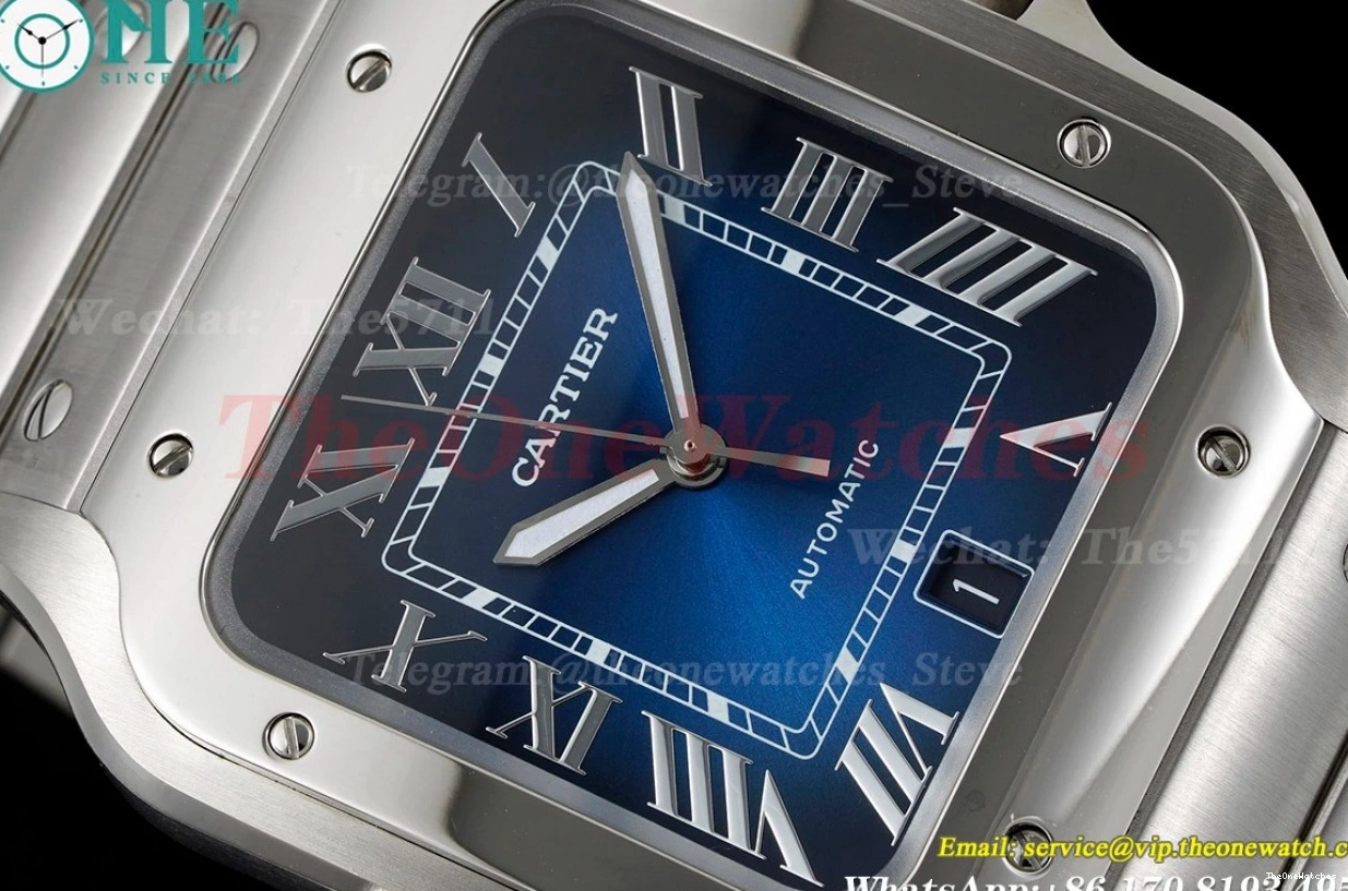 Blue 40mm BVF Mens Cartier Santos SS 2018 XL De SS MY9019 0216